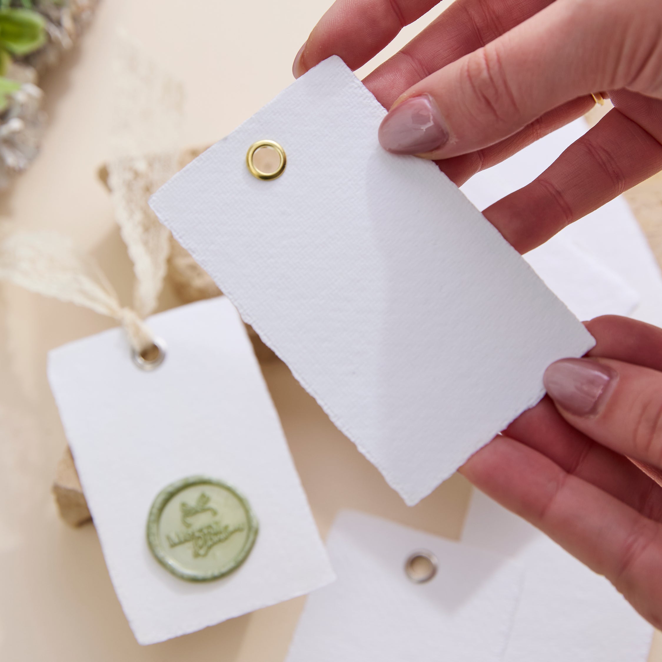 Handmade Paper Gift Tags - White (6pk)