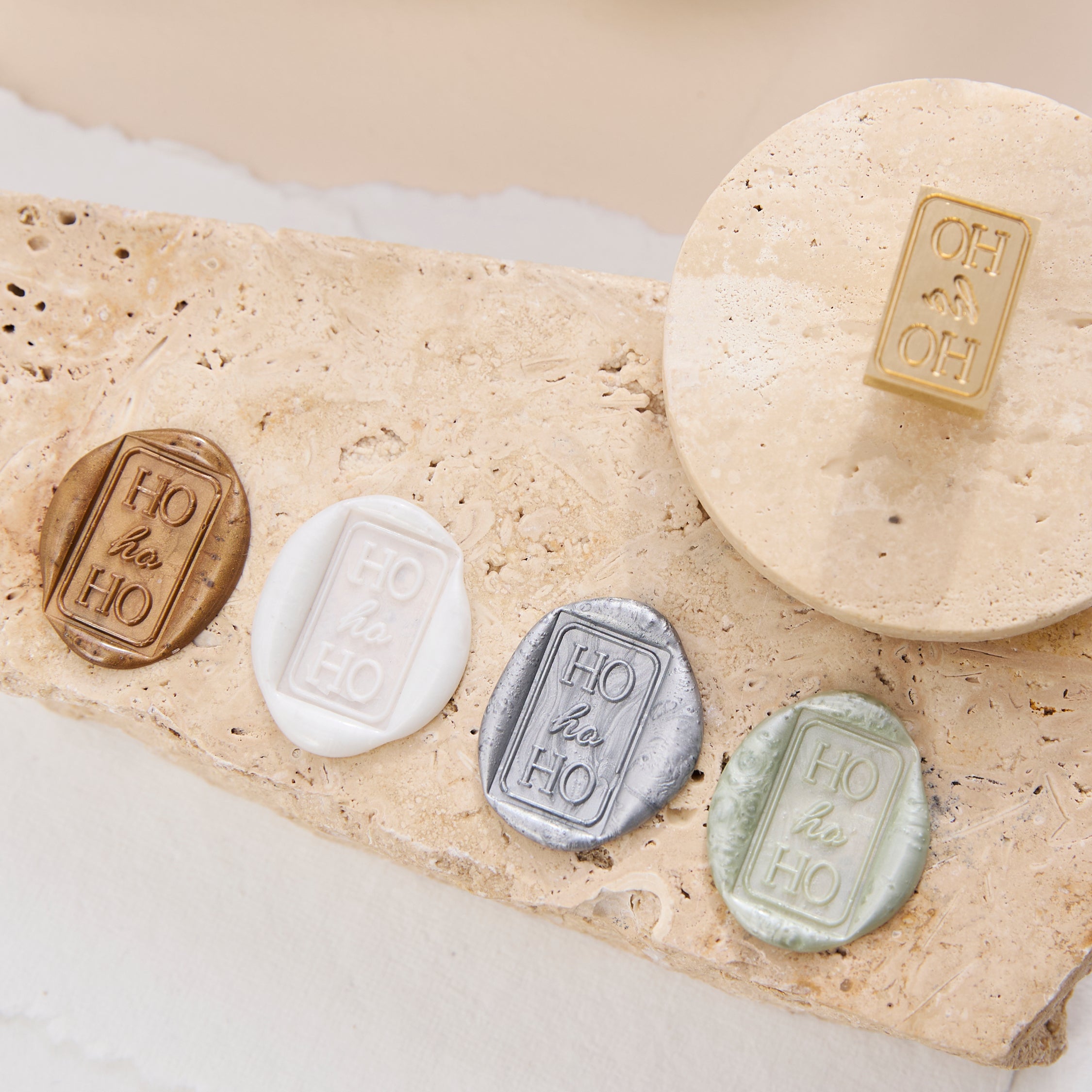 Wax Seal Stamp - Ho Ho Ho Rectangle