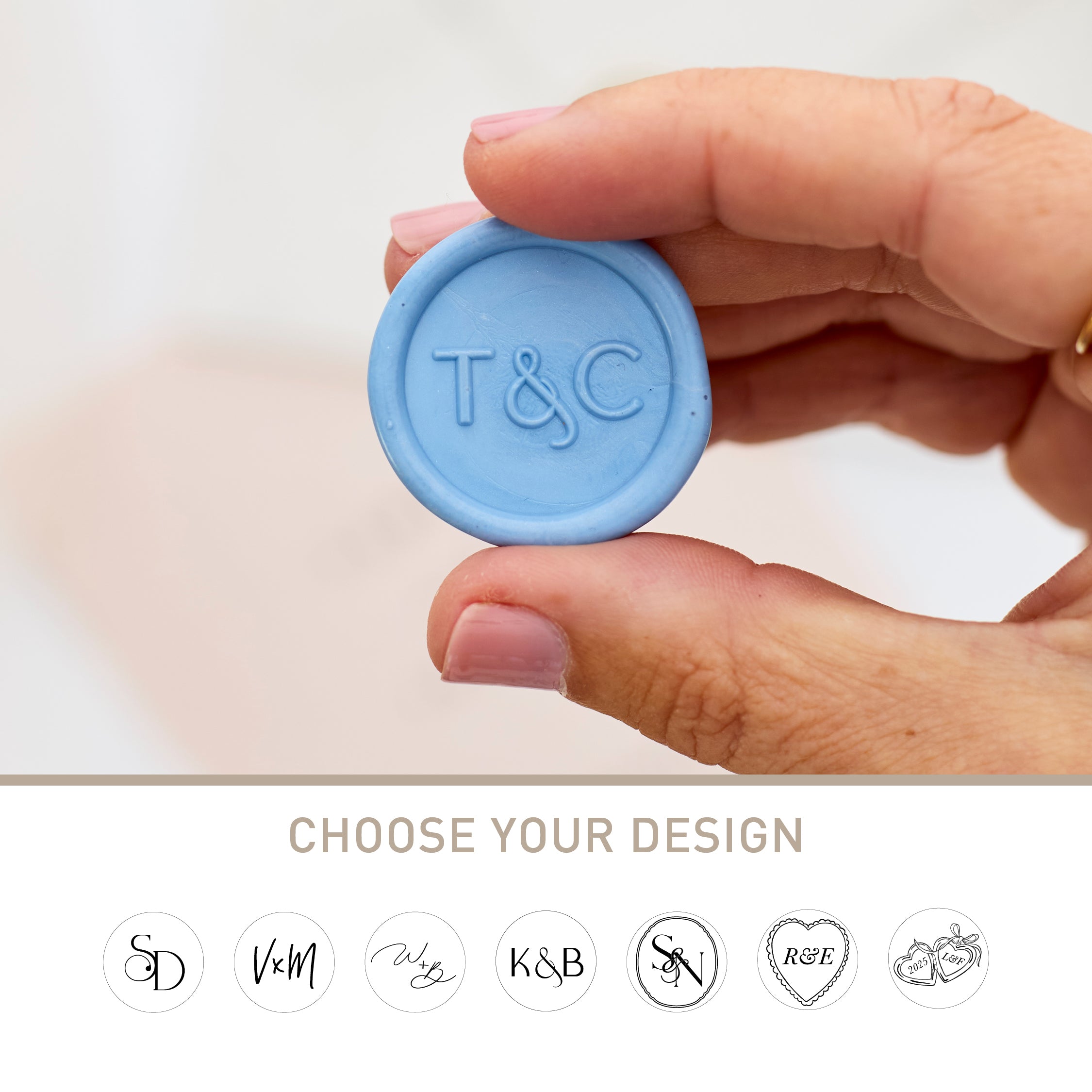 Custom Monogram Wax Seal Stamp - Circle