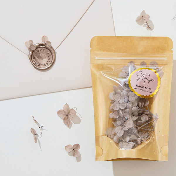 Hydrangea Floral Fetti - Latte