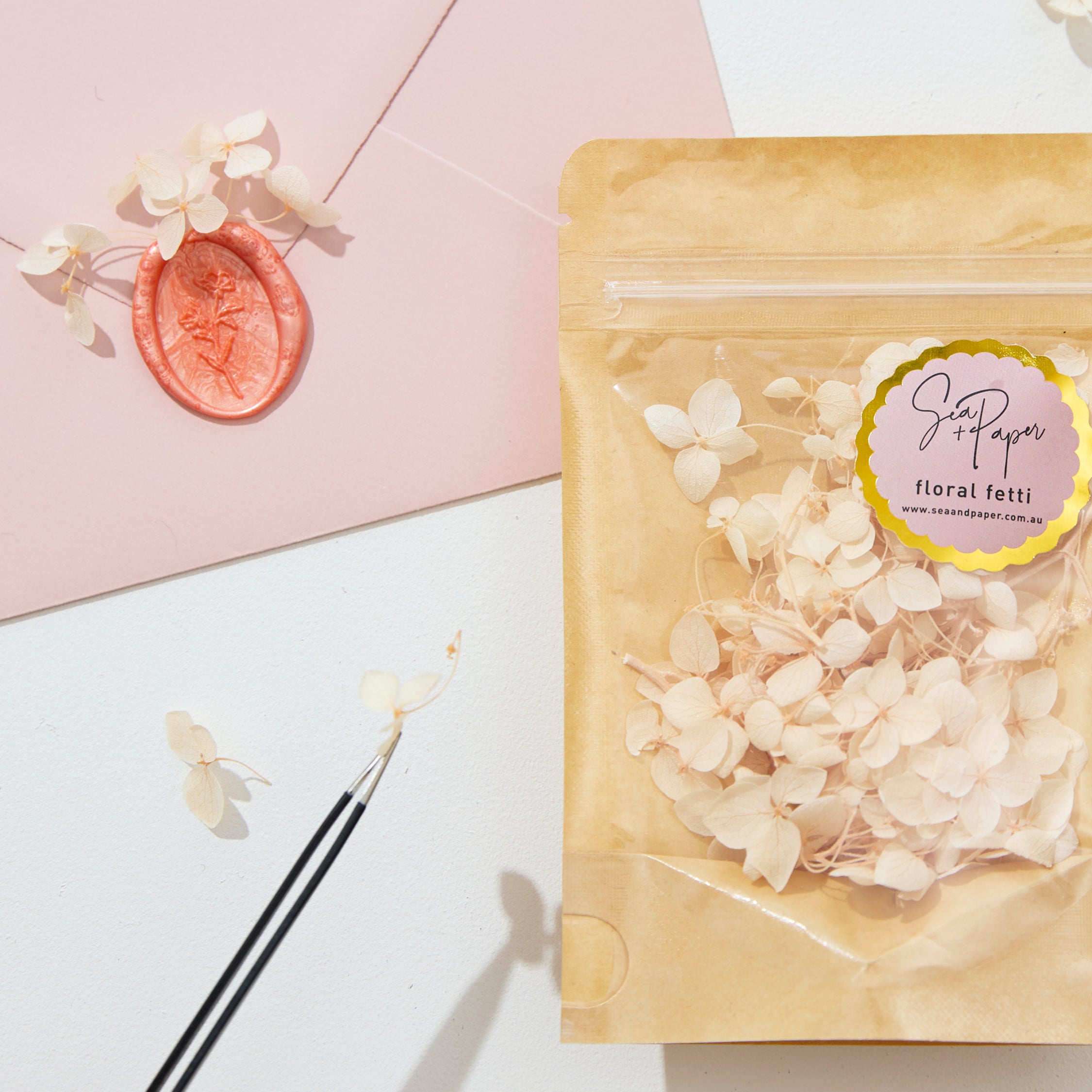 Hydrangea Floral Fetti - Soft Apricot