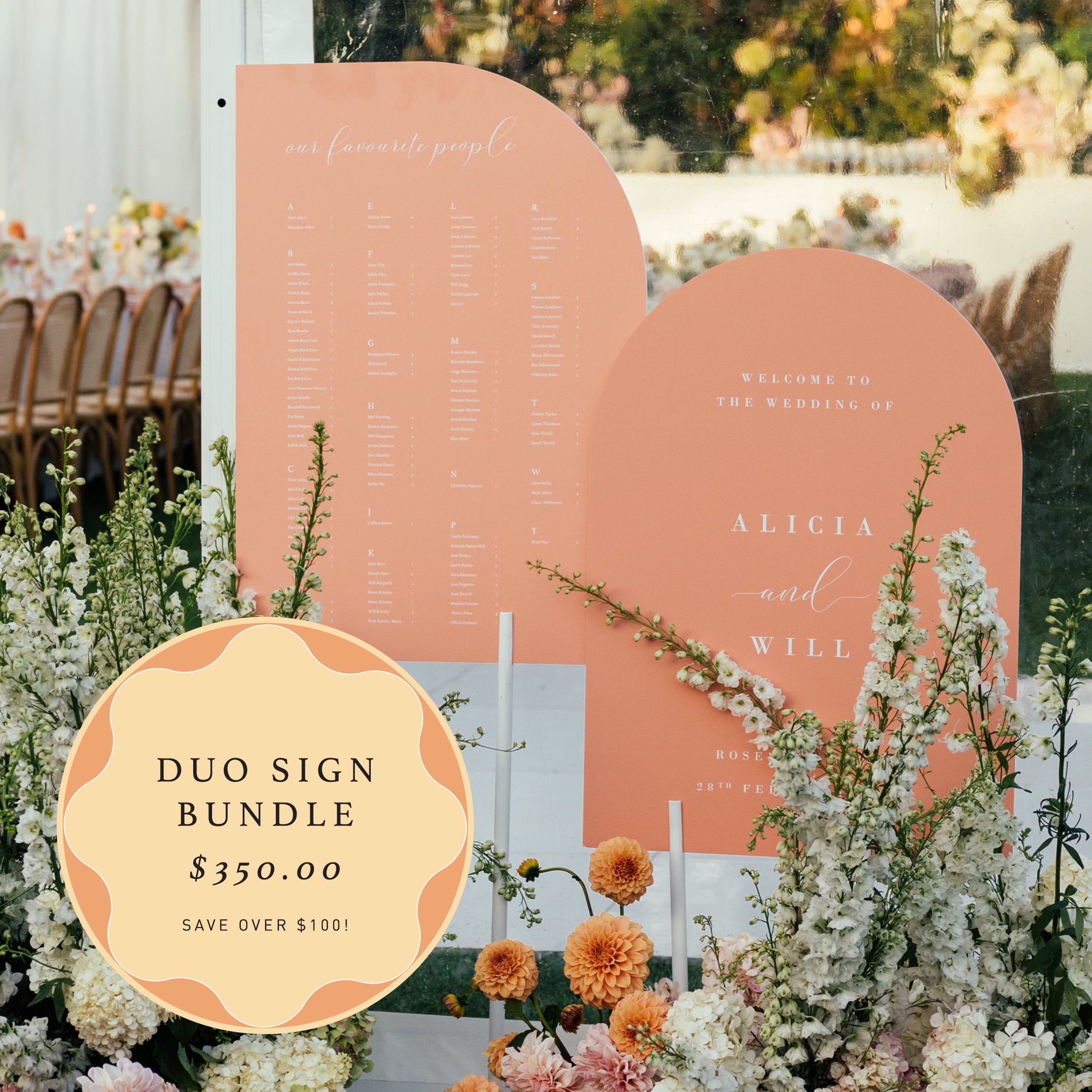 EOFY SALE: Duo Signage Bundle - Welcome Sign & Seating Chart