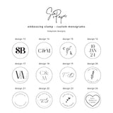 Custom Monogram Embossing Stamp