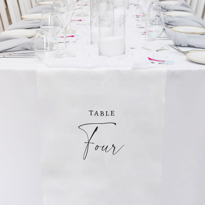 Fabric Table Number runners – Sea and Paper Creative Studio