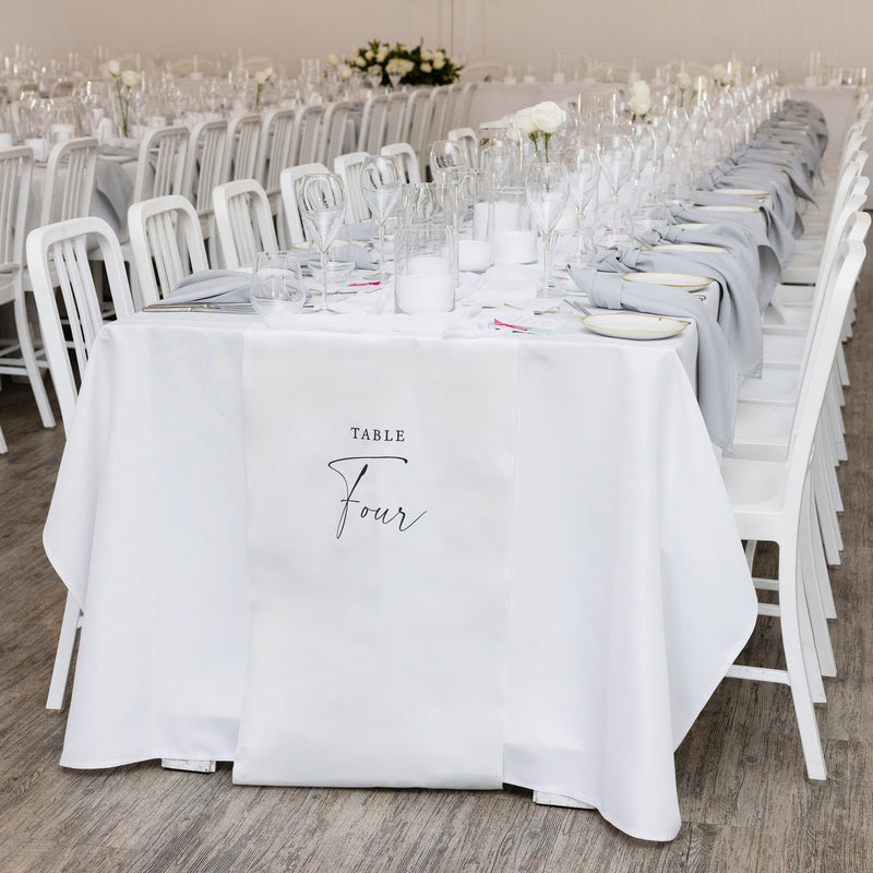 Fabric Table Number runners – Sea and Paper Creative Studio