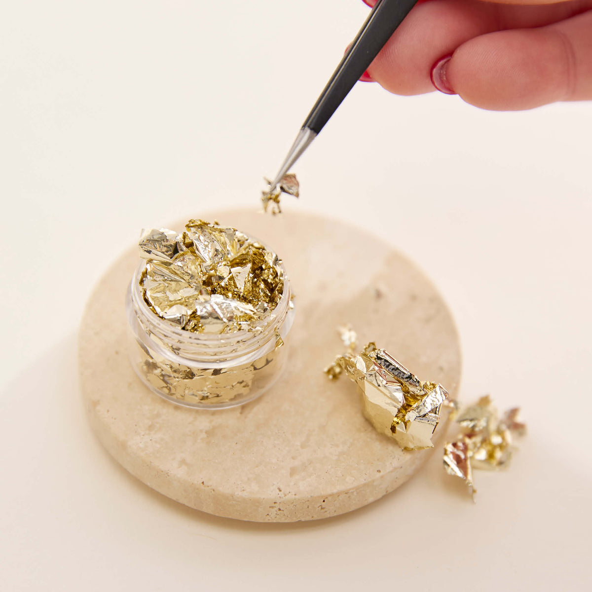 Foil Leaf Jar - Soft Gold