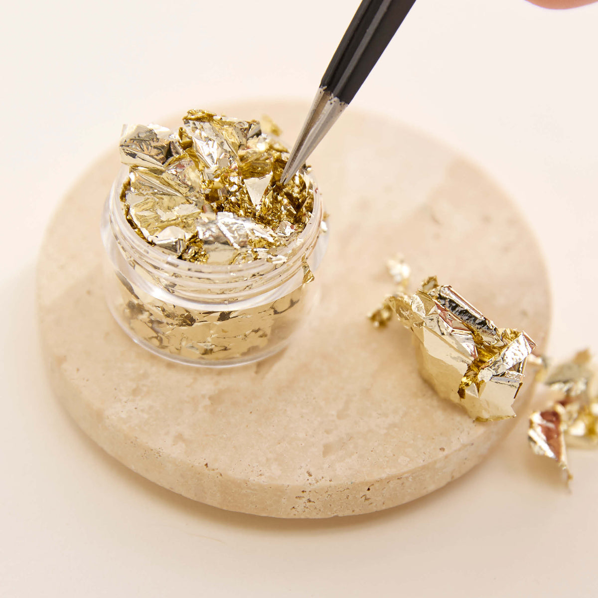Foil Leaf Jar - Soft Gold