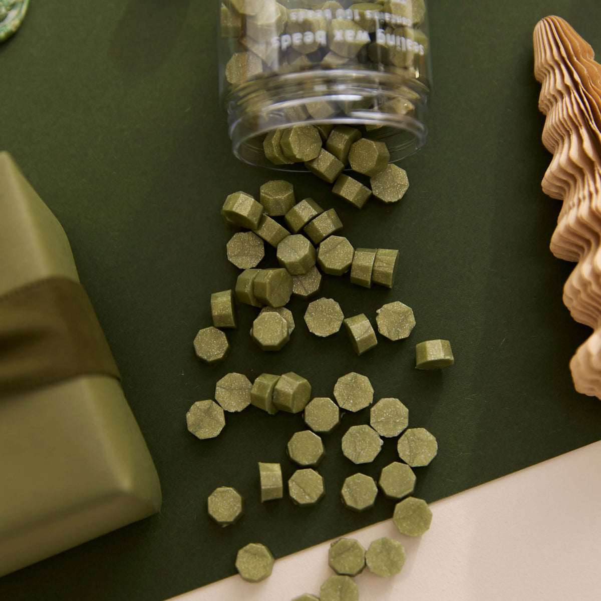 Sealing Wax Beads - Glitter Spruce