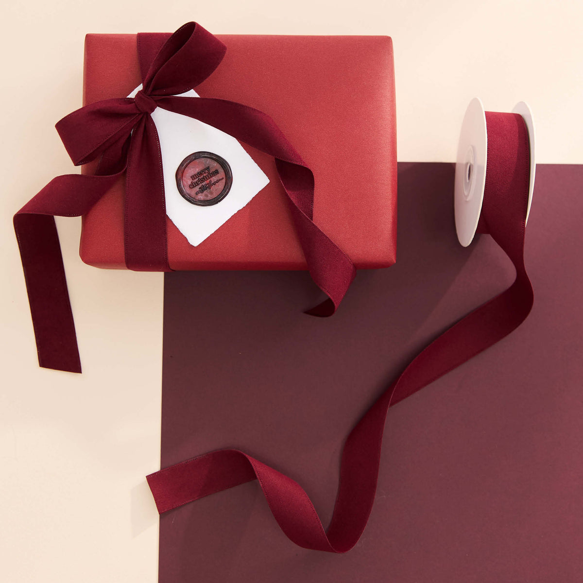 Velvet Ribbon Roll - Crimson