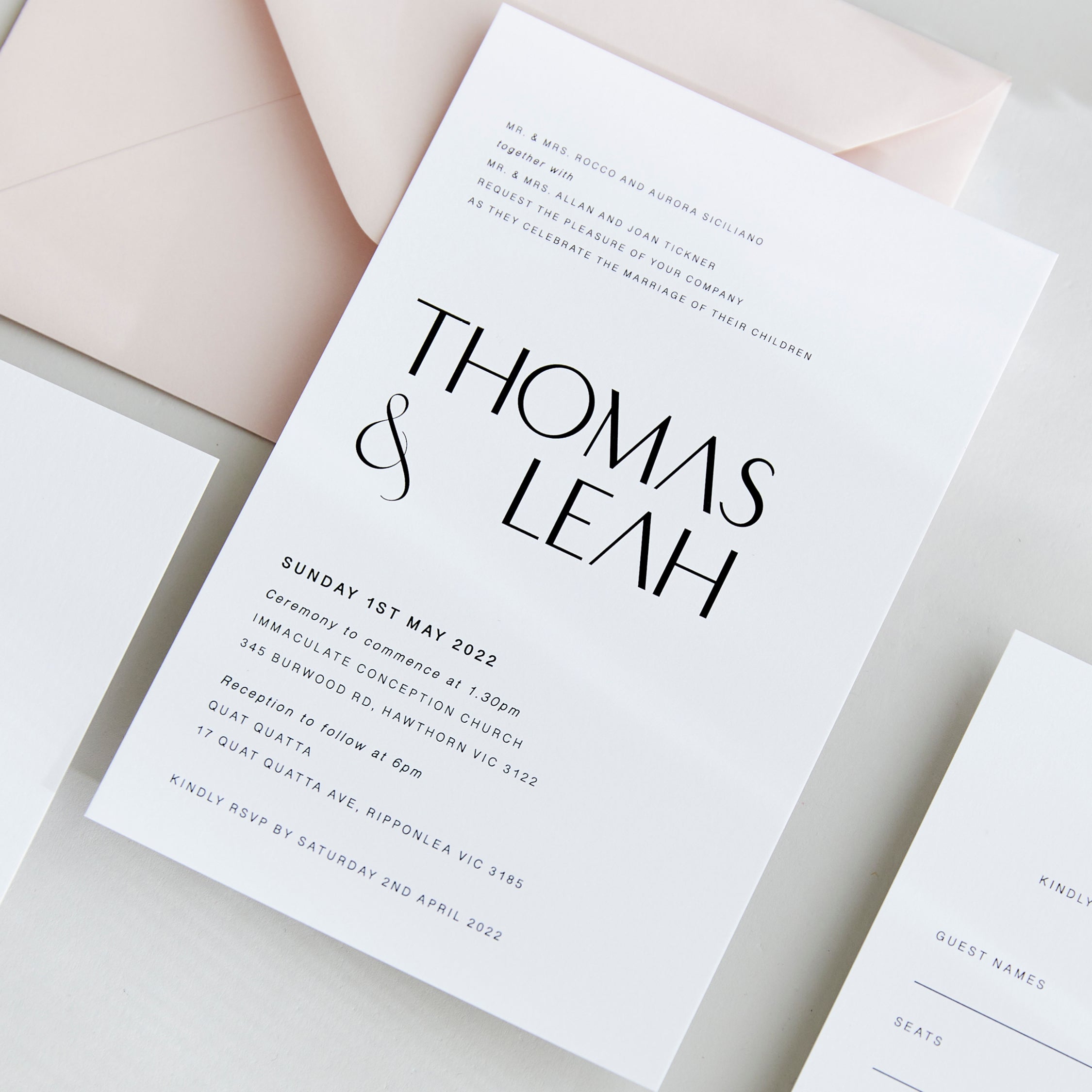 Glow - Wedding Invitation & Envelope