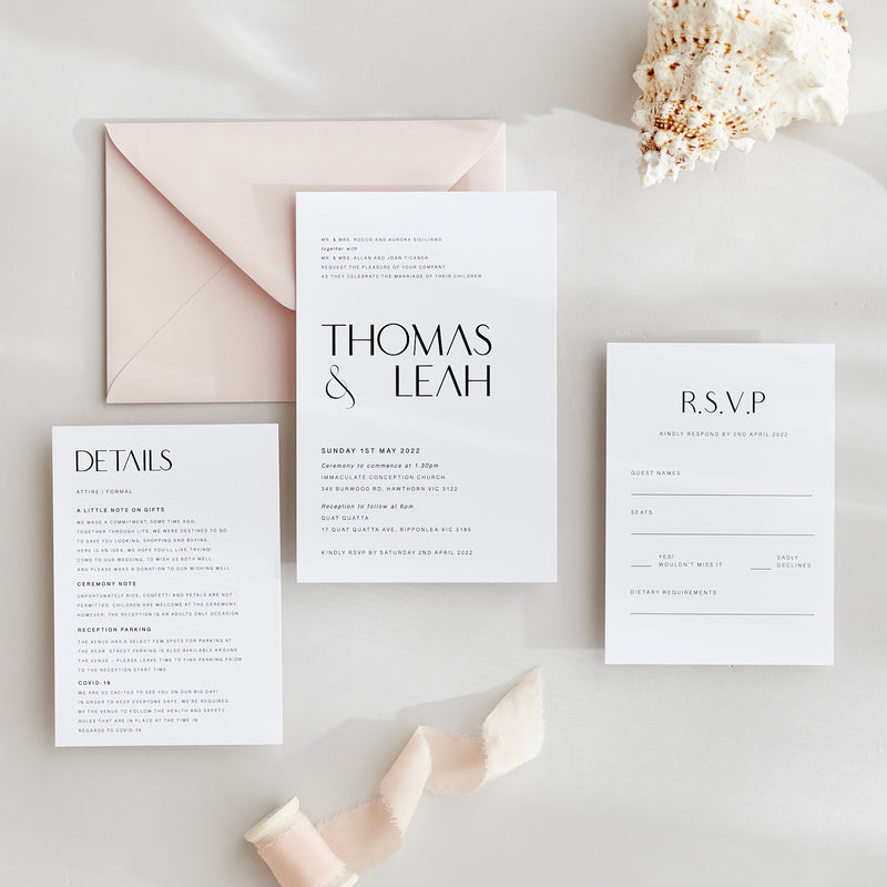 Glow - Wedding Invitation & Envelope