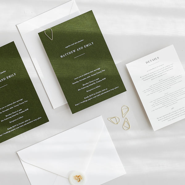 Grace - Wedding Invitation & Envelope