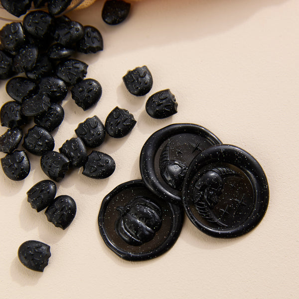 Black Glitter - Sealing Wax Beads