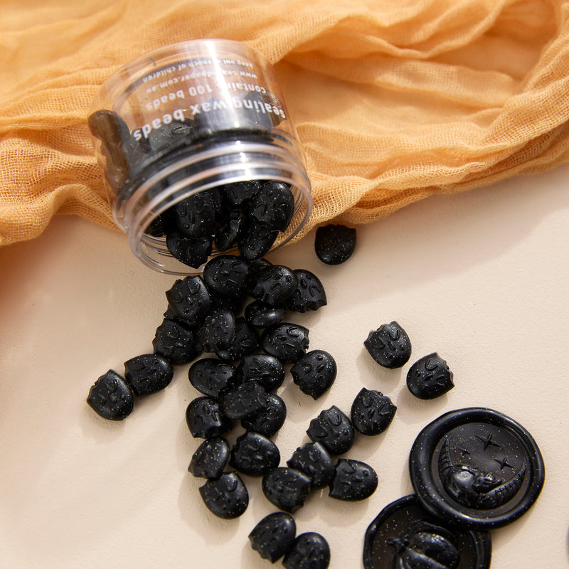 Black Glitter - Sealing Wax Beads