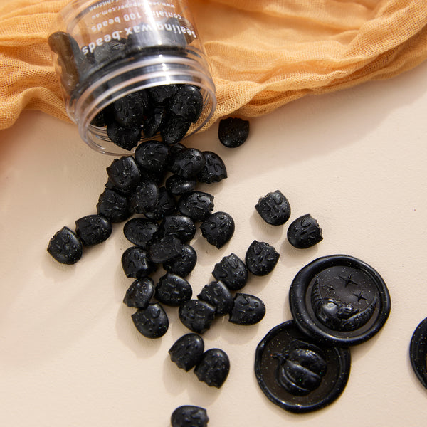 Black Glitter - Sealing Wax Beads