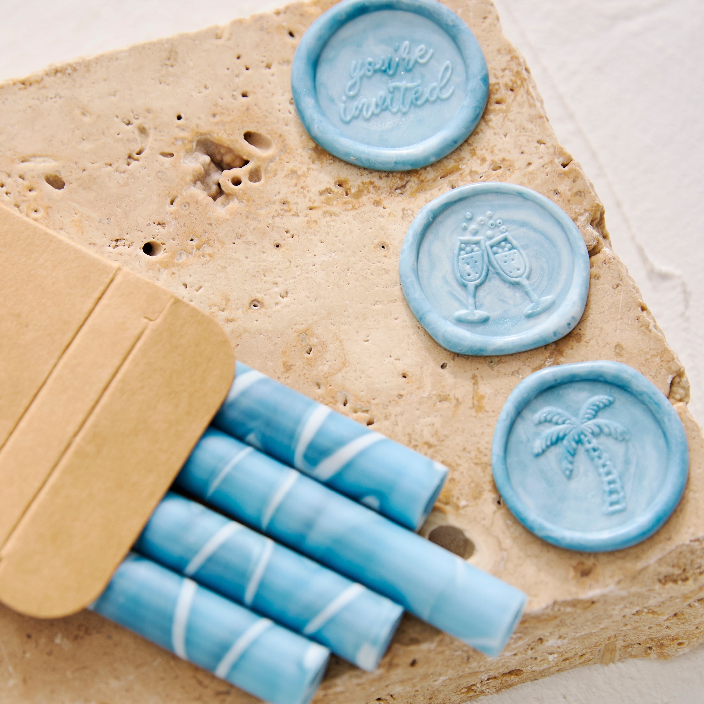 Blue & White Marble Mix - Sealing Wax Sticks
