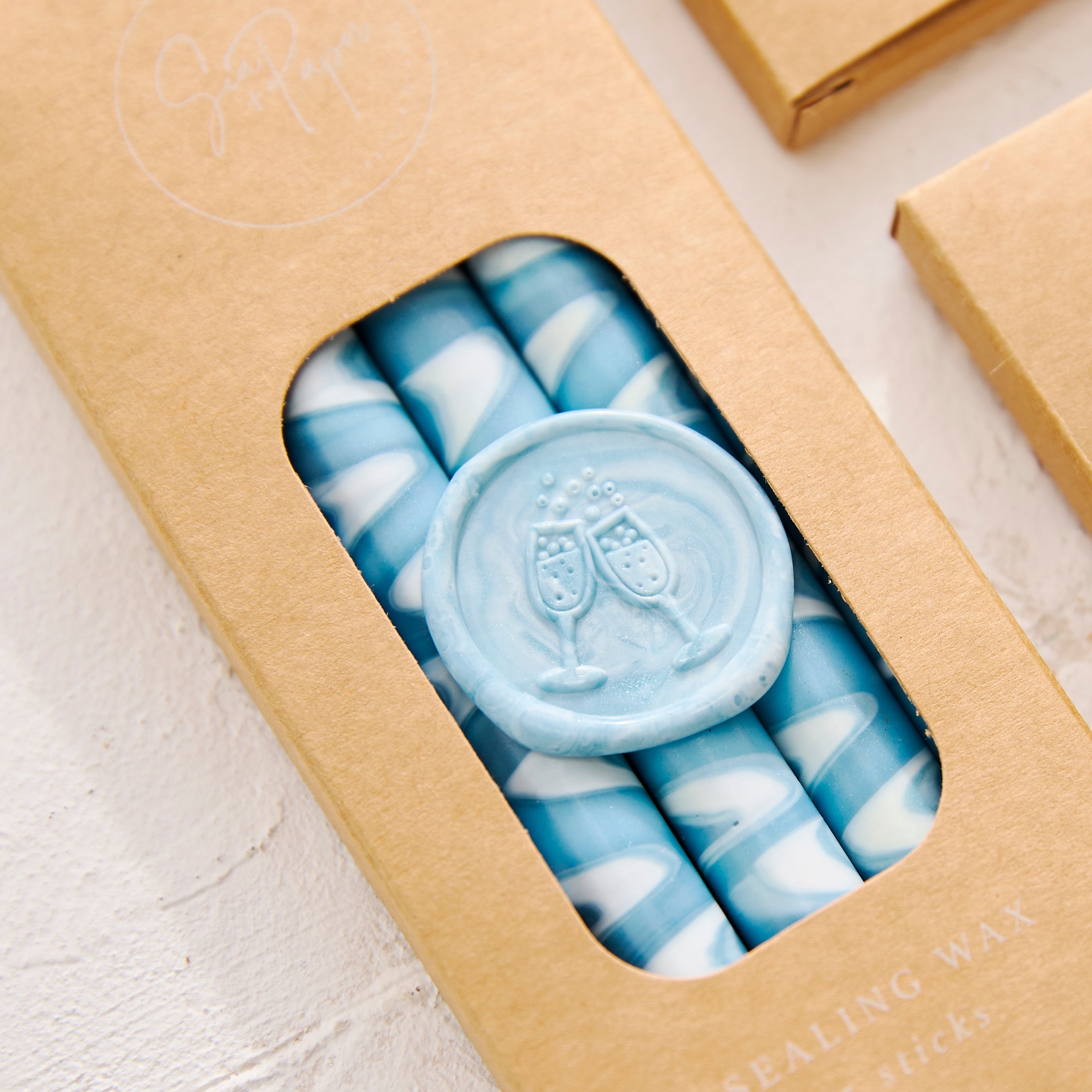 Blue & White Marble Mix - Sealing Wax Sticks
