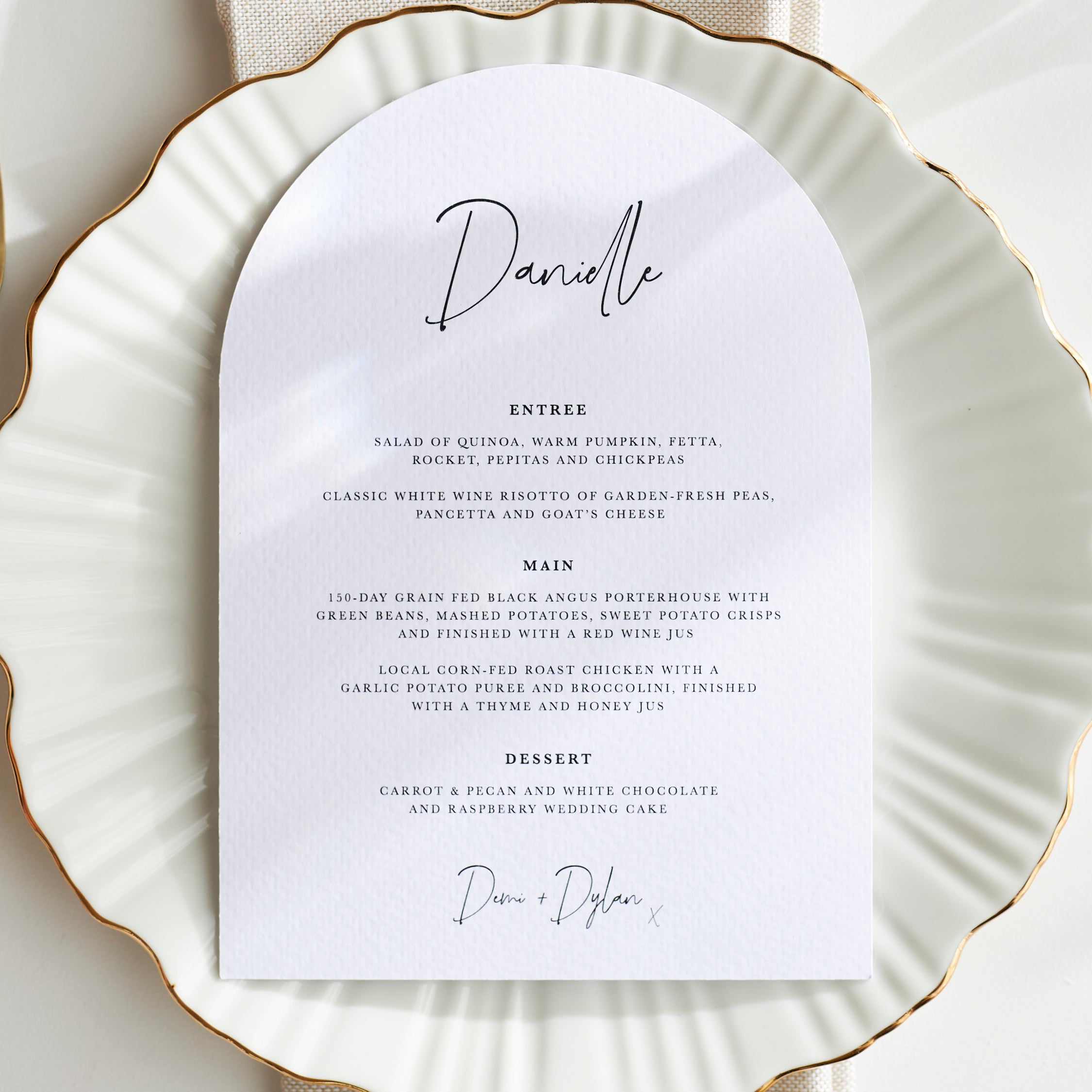 120x180mm Printed Menus – Sea and Paper Creative Studio