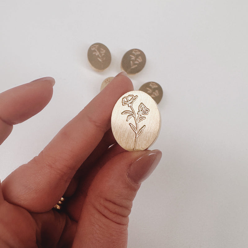 Mini Bloom Oval Wax Seal Stamp