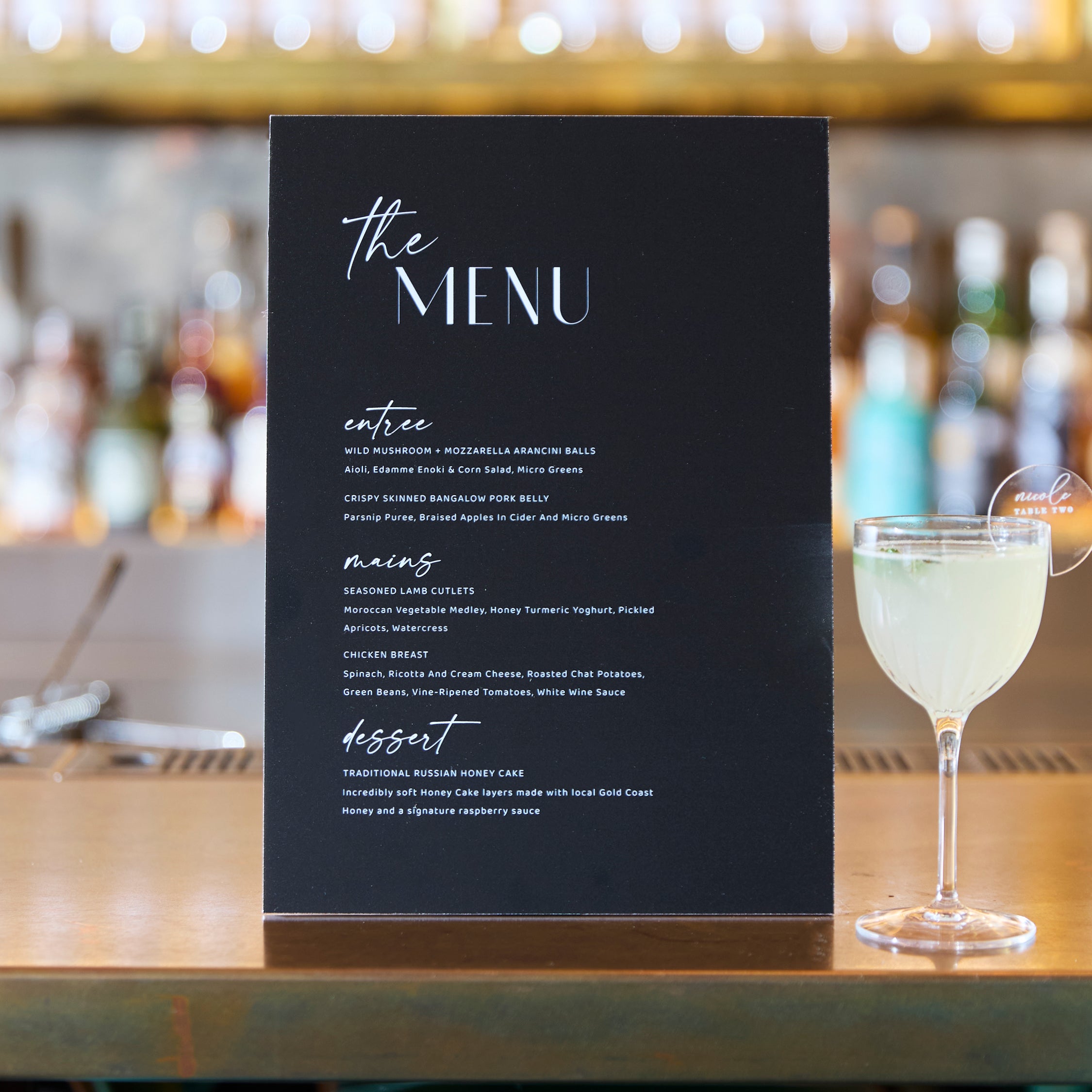 PVC Table Menu - Various Sizes