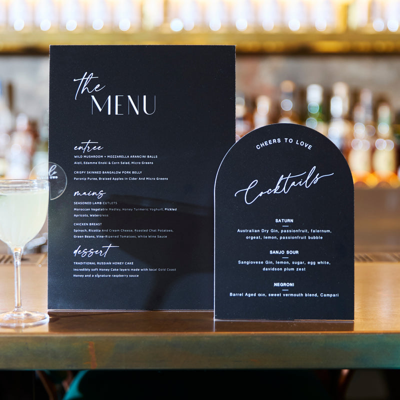 Table Menu Custom PVC Table Menu - Various Sizes – Sea and Paper Creative Studio