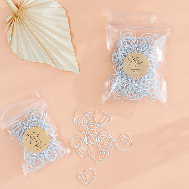 Heart Paperclips - White