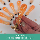 Orange Glitter Wax Seal Stamp – Sealed Like A Showgirl (Limited Edition)