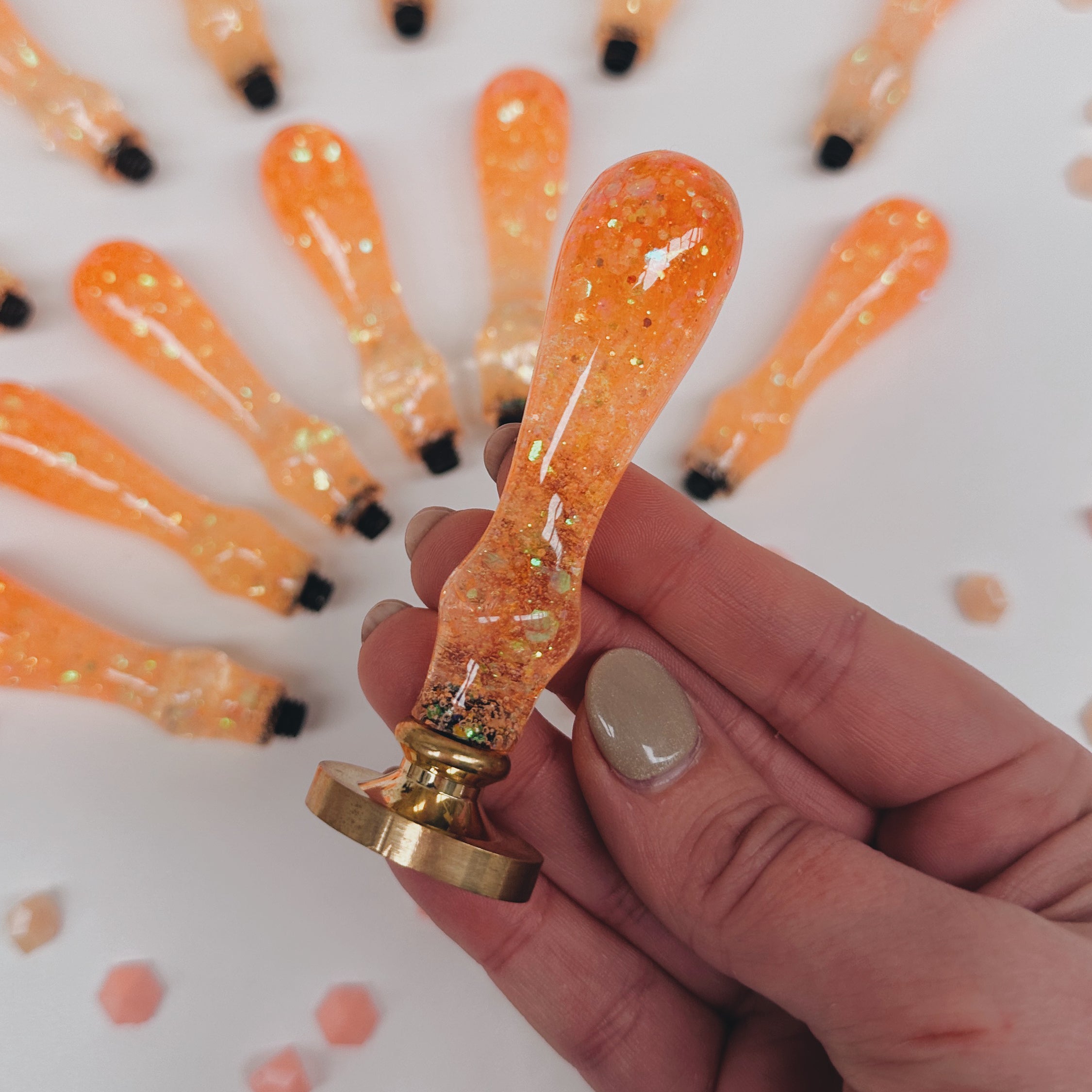 Orange Glitter Wax Seal Stamp – Sealed Like A Showgirl (Limited Edition)
