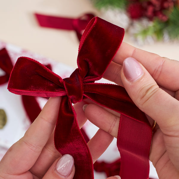 Velvet Ribbon Large Roll - Crimson
