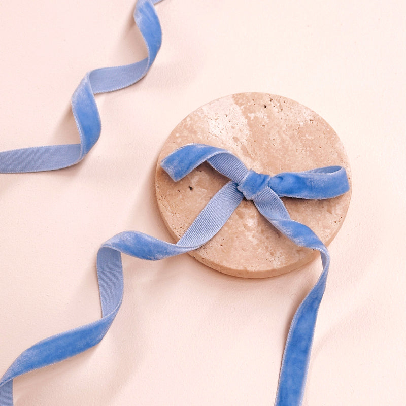 Velvet Ribbon Roll - Dusty Blue