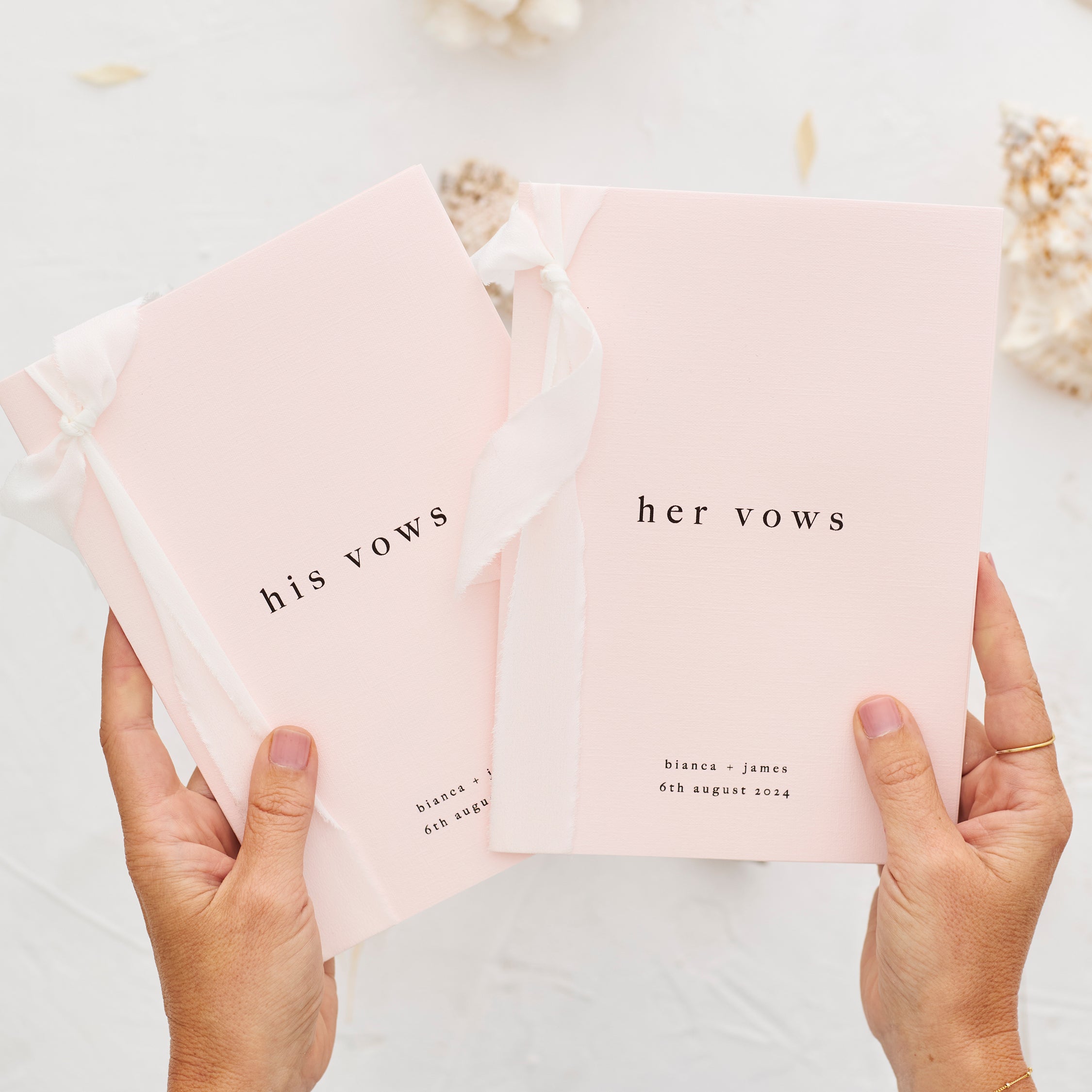 Set of Two Vow Books - Blush