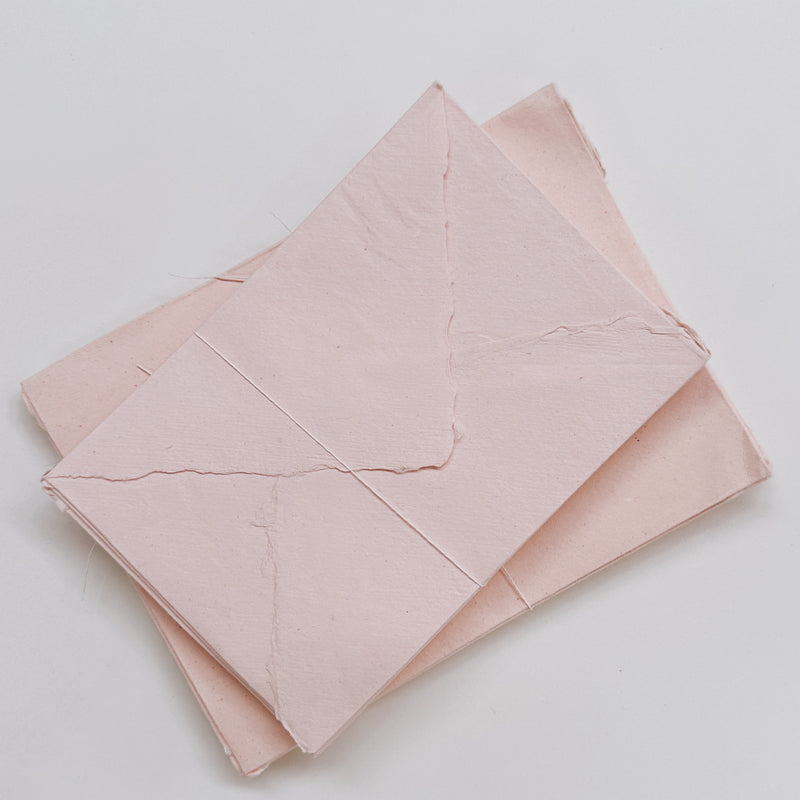 Blush Handmade Paper Envelopes