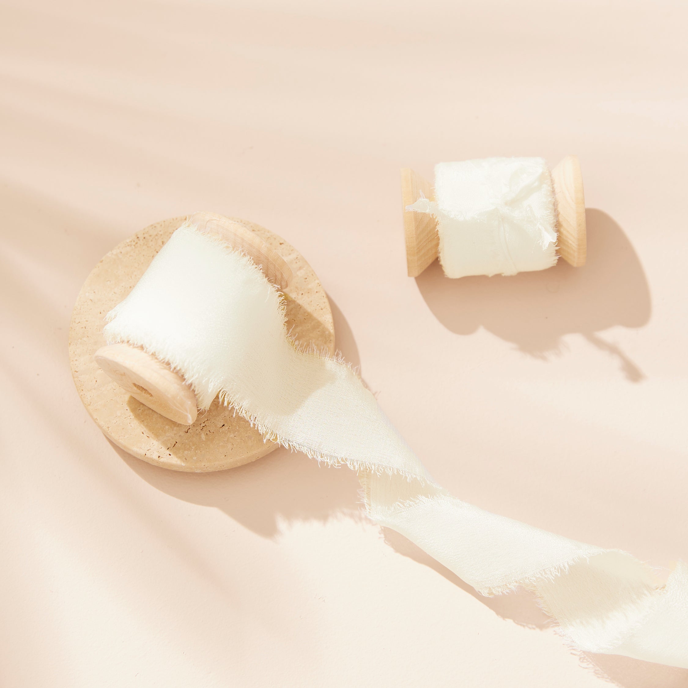 Silk Ribbon Roll - Cream (25mm width)