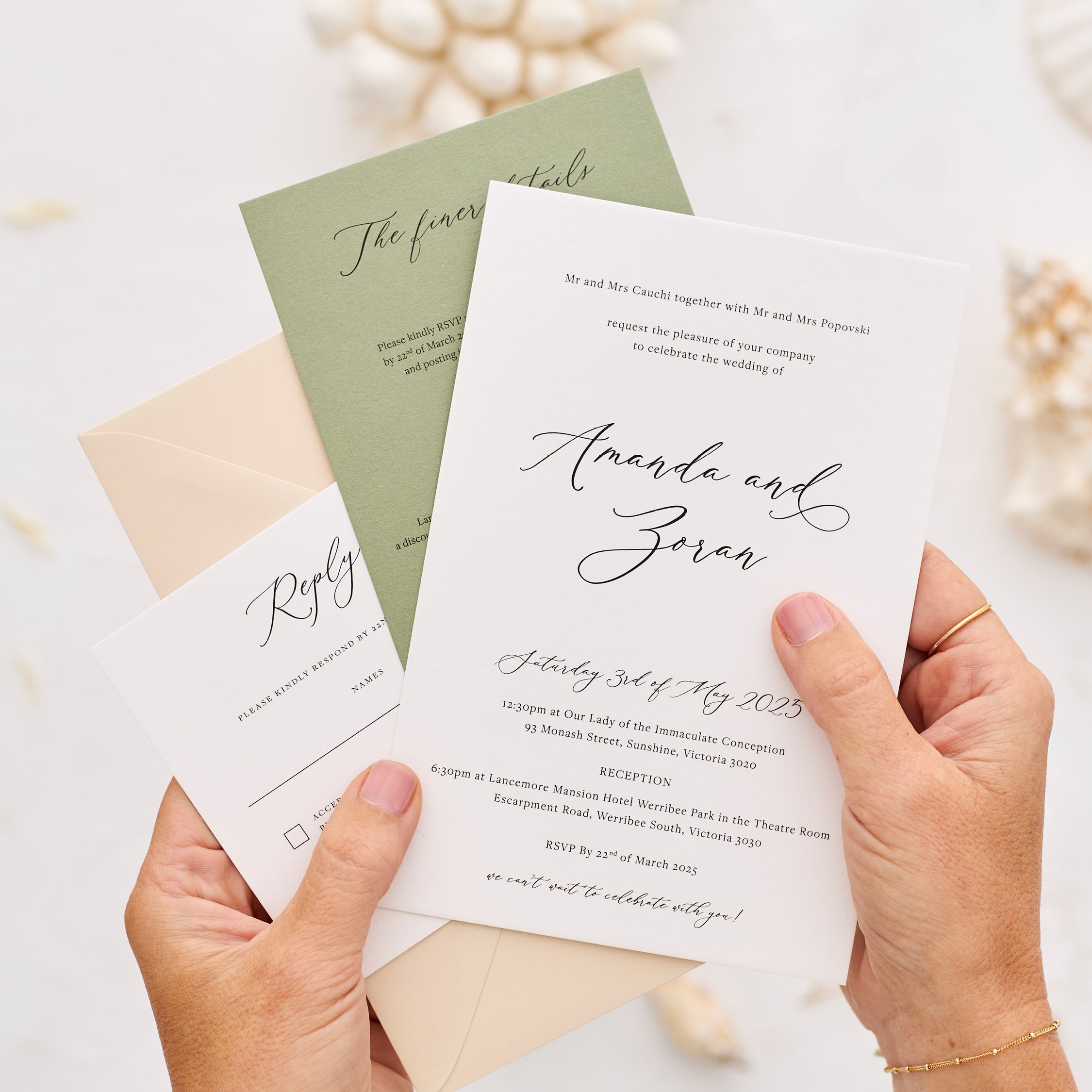 Cherish - Wedding Invitation & Envelope