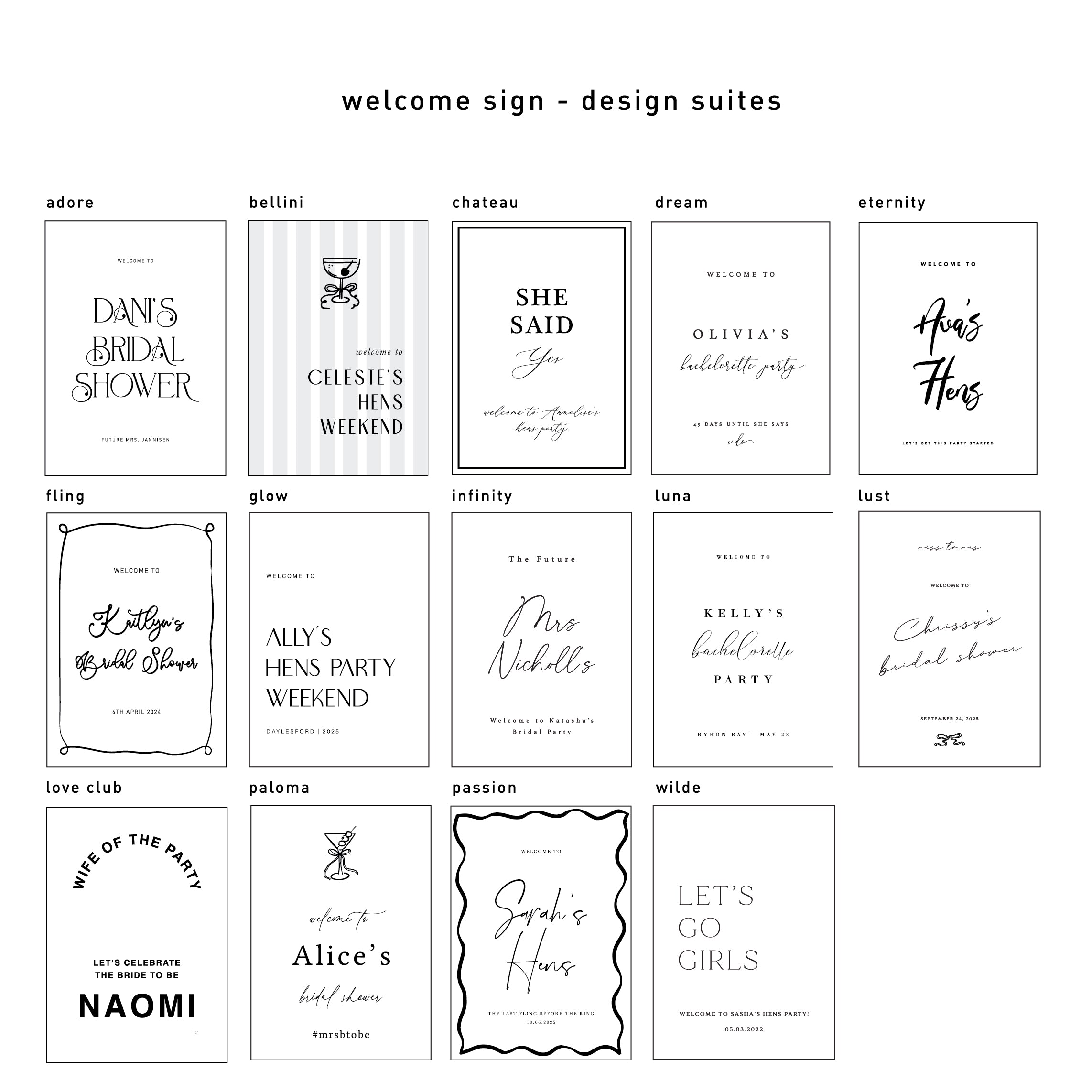 Bridal Shower - Signage Package