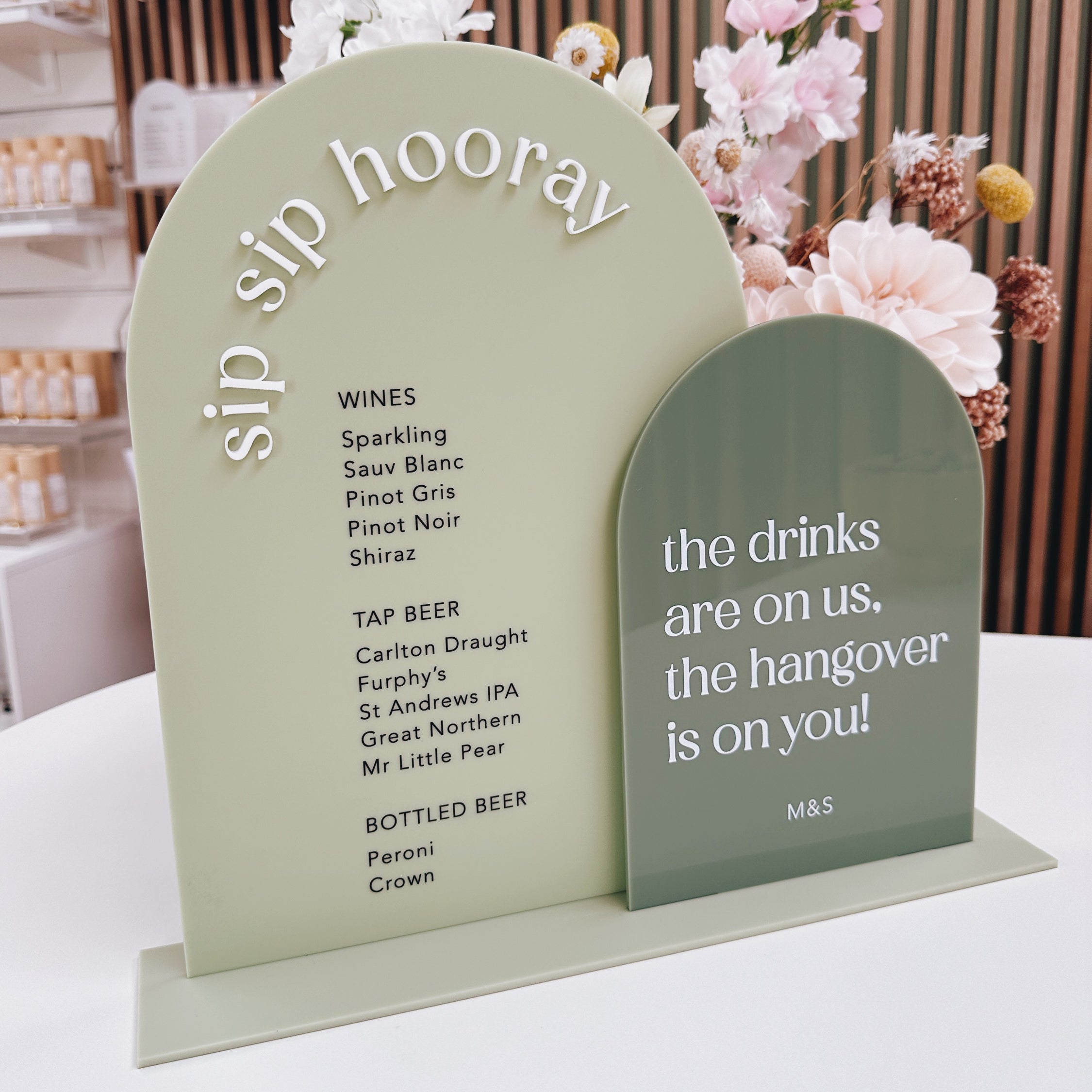 Dual Acrylic Sign - Various Sizes – Sea and Paper Creative Studio