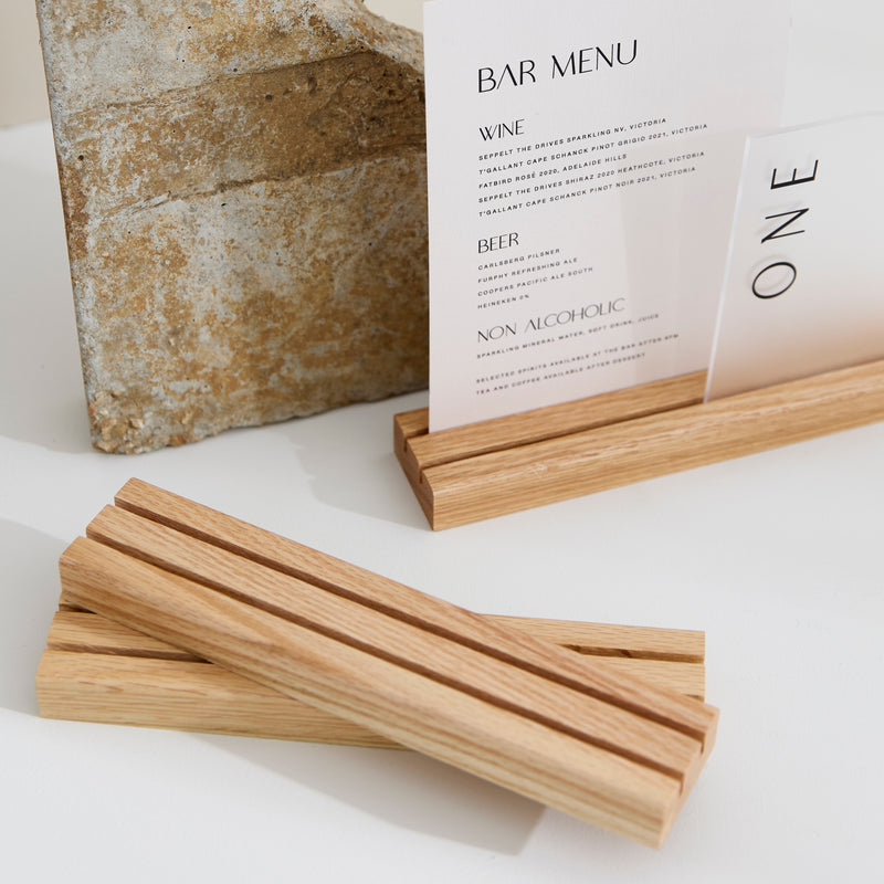 Wooden Dual Signage Display Block - Oak – Sea and Paper Creative Studio