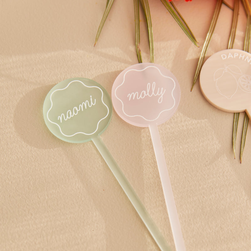Custom Circle Drink Stirrers - 5 Pack