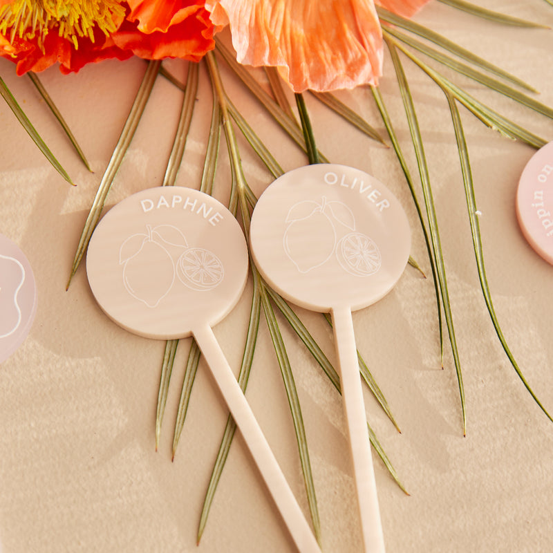 Custom Circle Drink Stirrers - 5 Pack