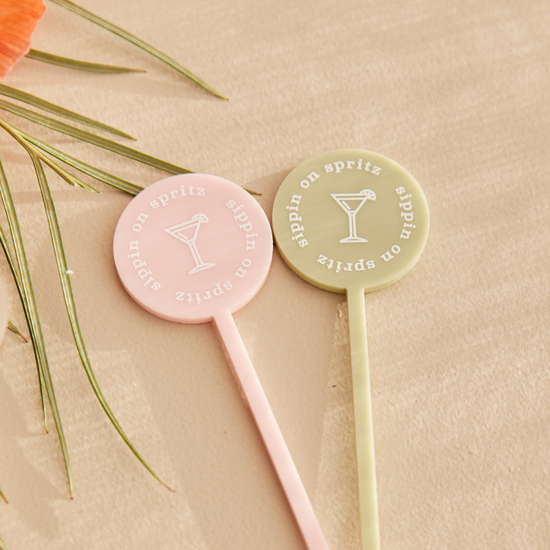 Custom Circle Drink Stirrers - 5 Pack