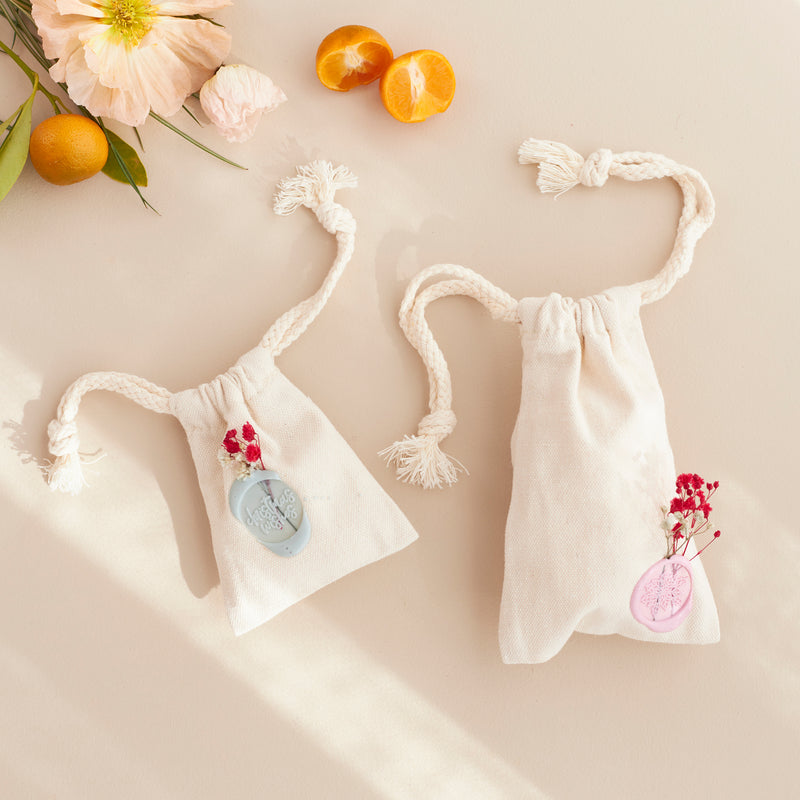 Small Linen Drawstring Bag - 3pk