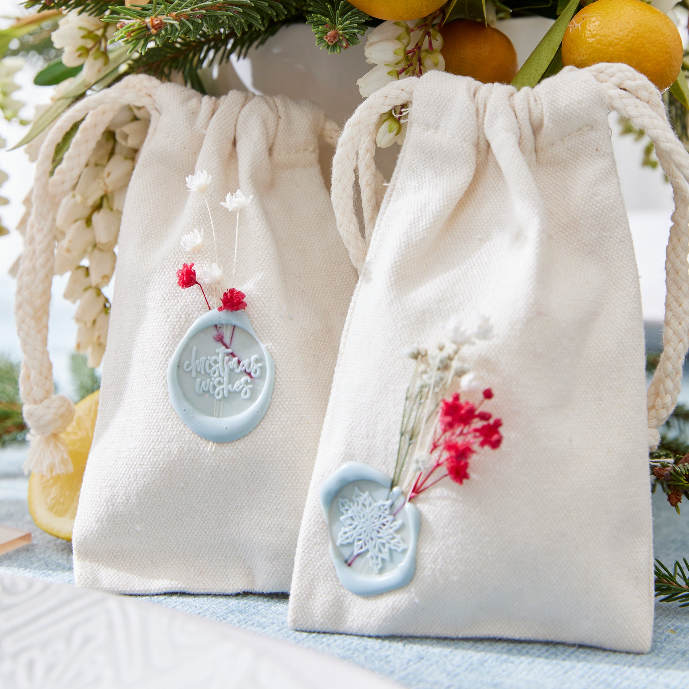 Large Linen Drawstring Bag 3pk Sea and Paper Creative Studio