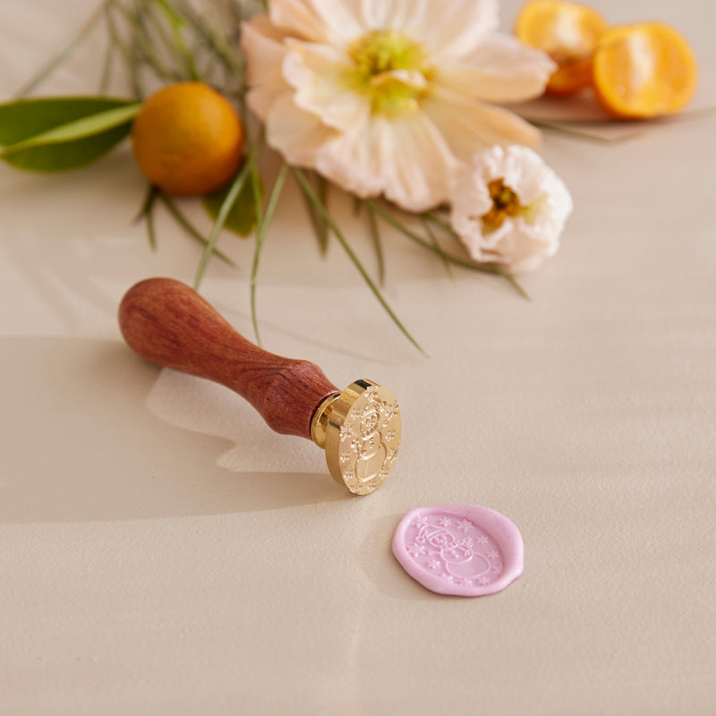 Wax Seal Stamp - Snowman Oval