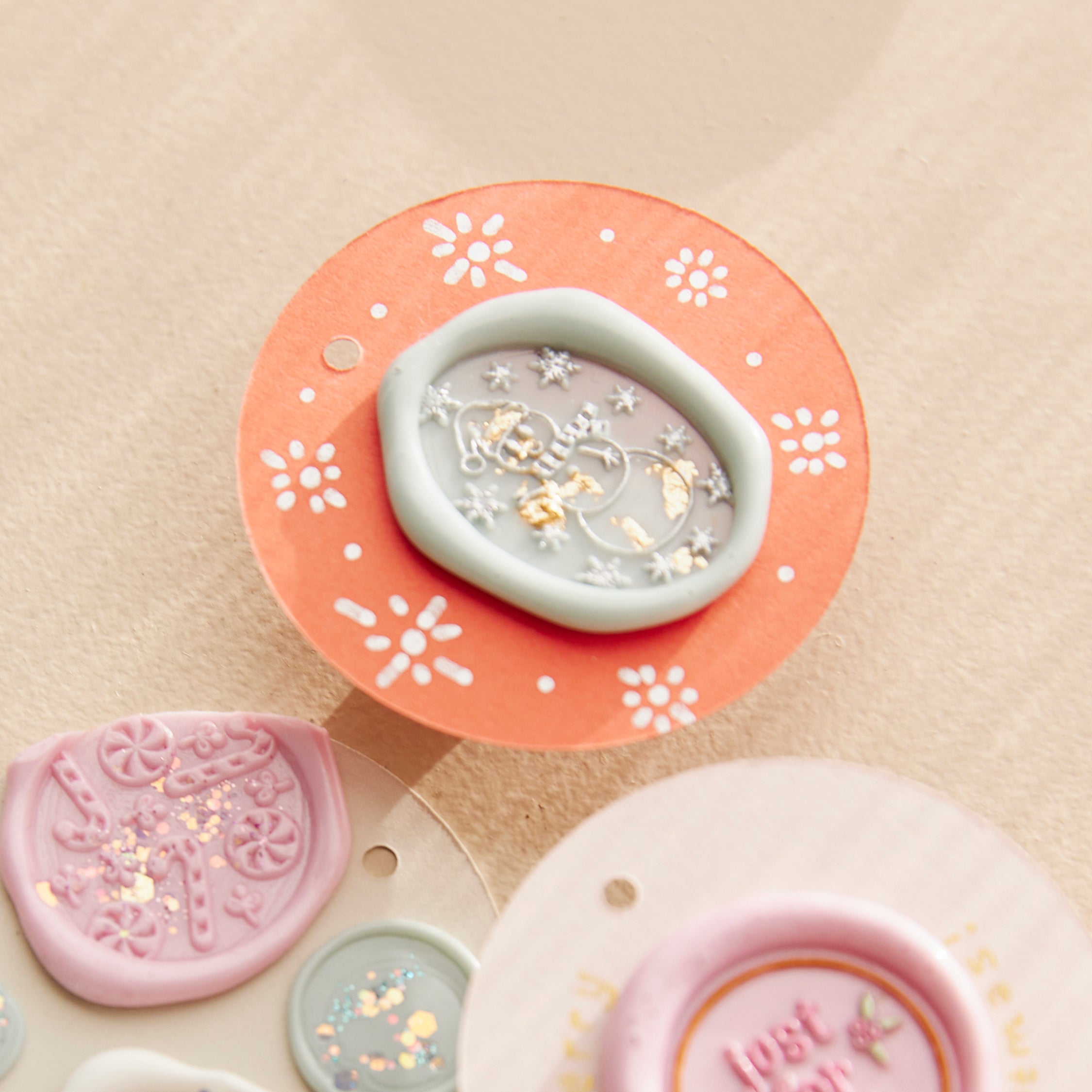 Wax Seal Stamp - Snowman Oval