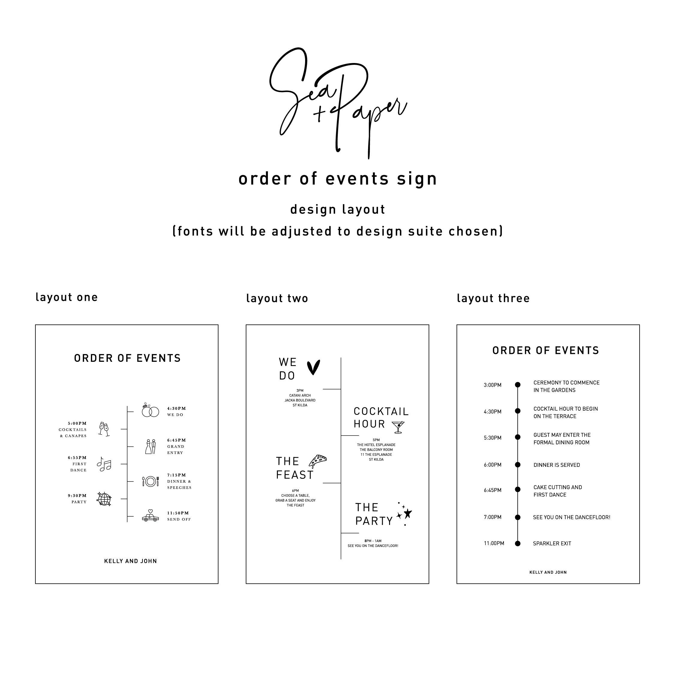 Order Of Events Sign