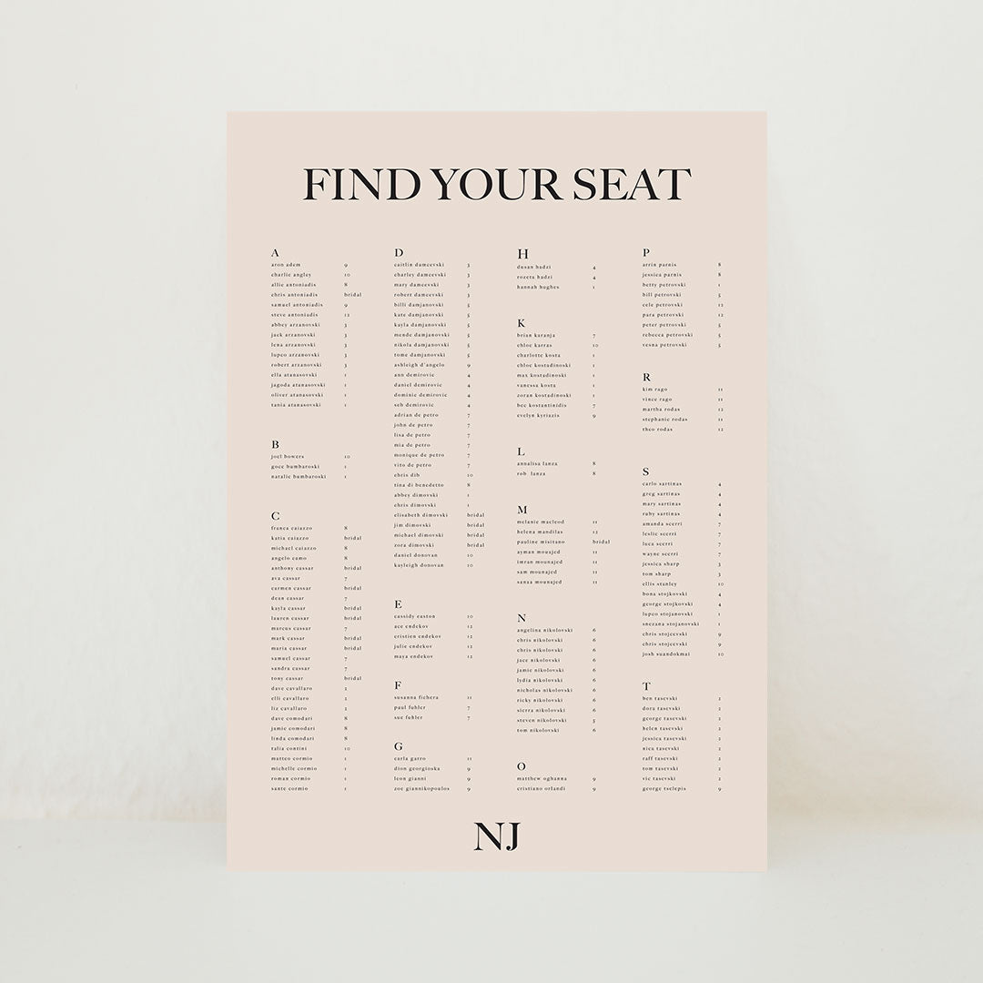 Devotion - Seating Chart