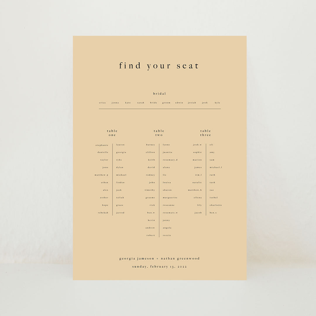 Harmony - Seating Chart