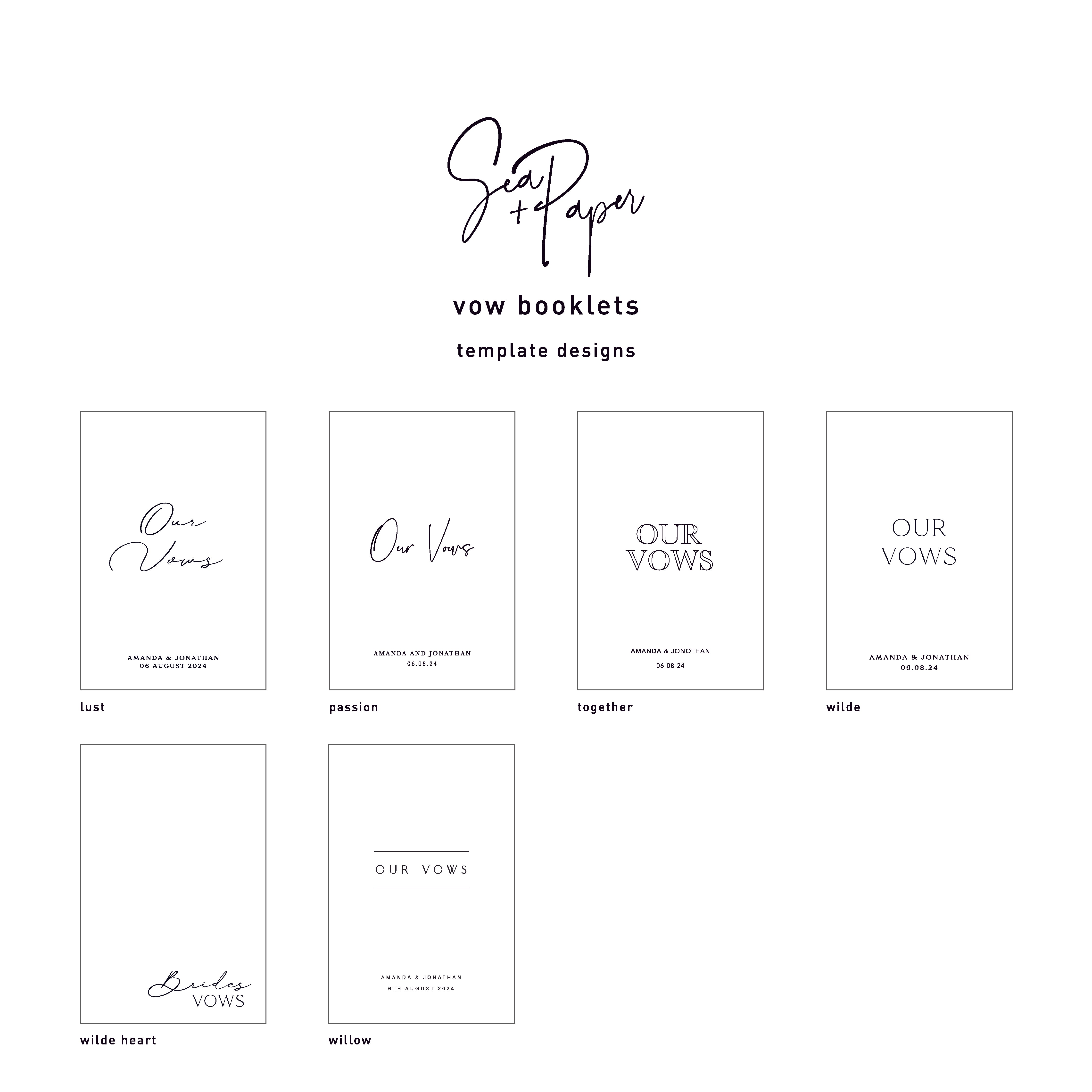 Set of Two Vow Books - Grey