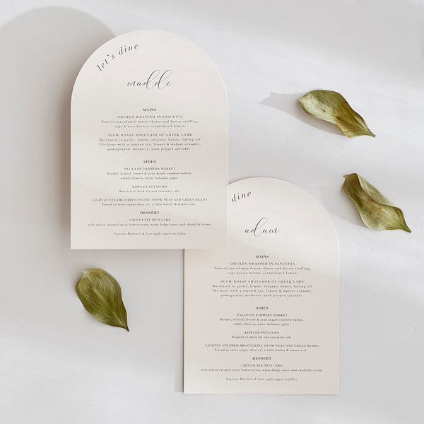 120x180mm Printed Menus