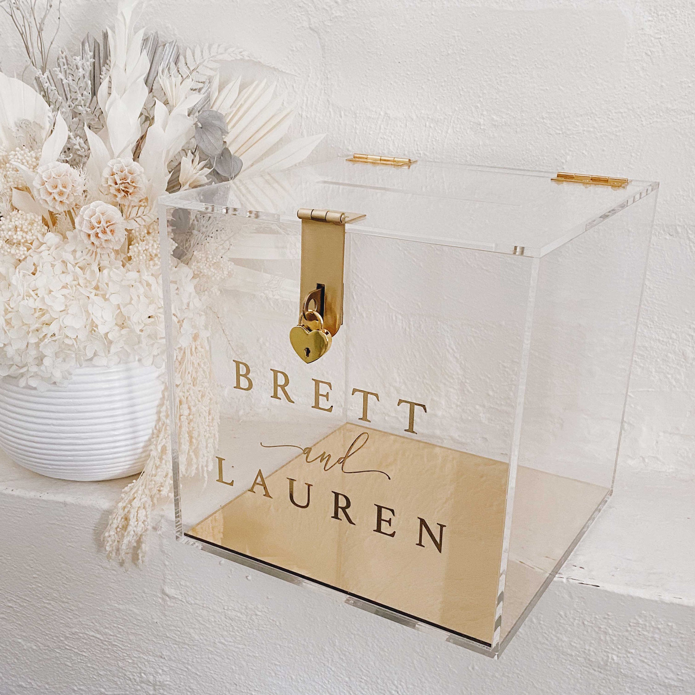 Acrylic Wishing Well - Clear with Gold Base